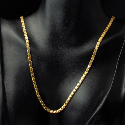 14K Yellow Gold Thin Sequin Chain Necklace