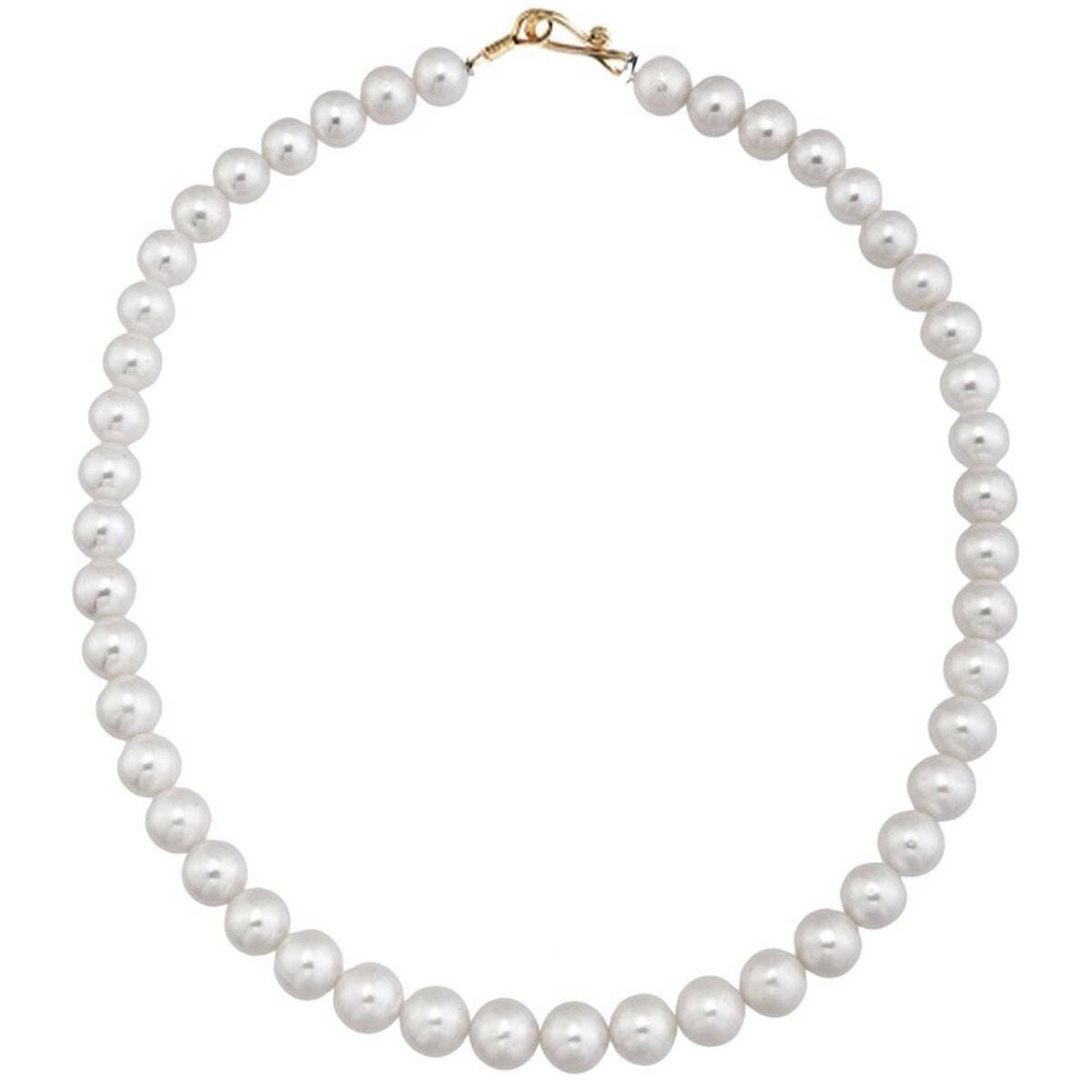 14K Yellow Gold Pearl Strand Collar Necklace