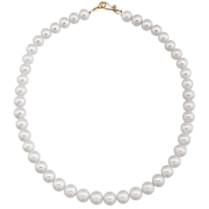 14K Yellow Gold Pearl Strand Collar Necklace
