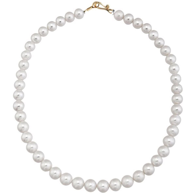14K Yellow Gold Pearl Strand Collar Necklace