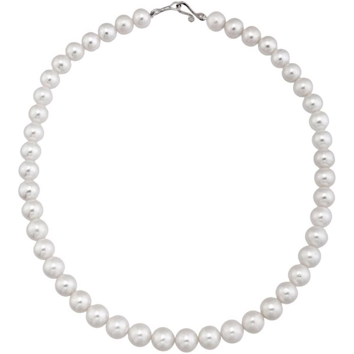 14K White Gold Pearl Strand Collar Necklace