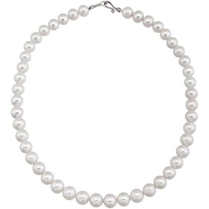 14K White Gold Pearl Strand Collar Necklace