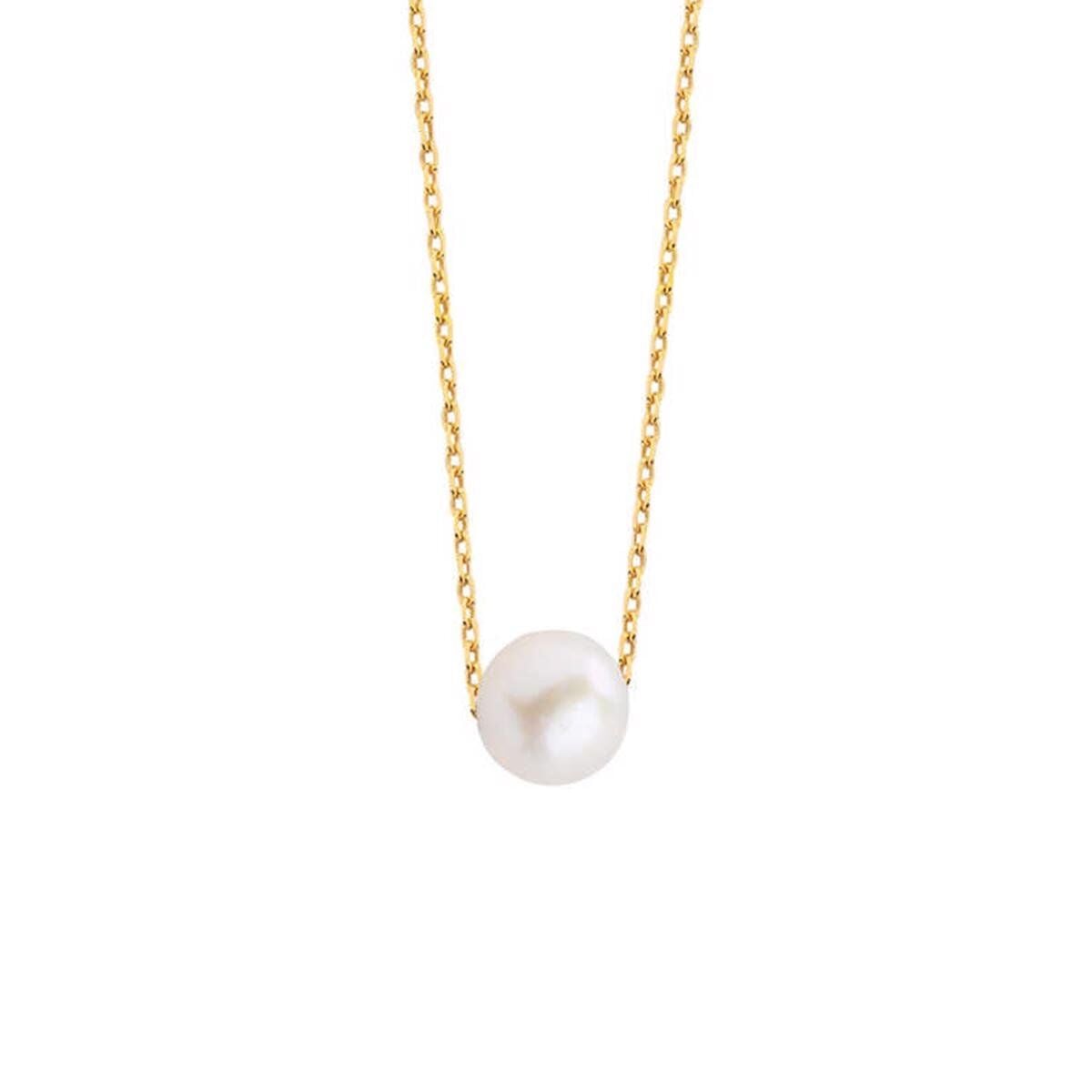 14K Yellow Gold Pearl Necklace (1.5 g)
