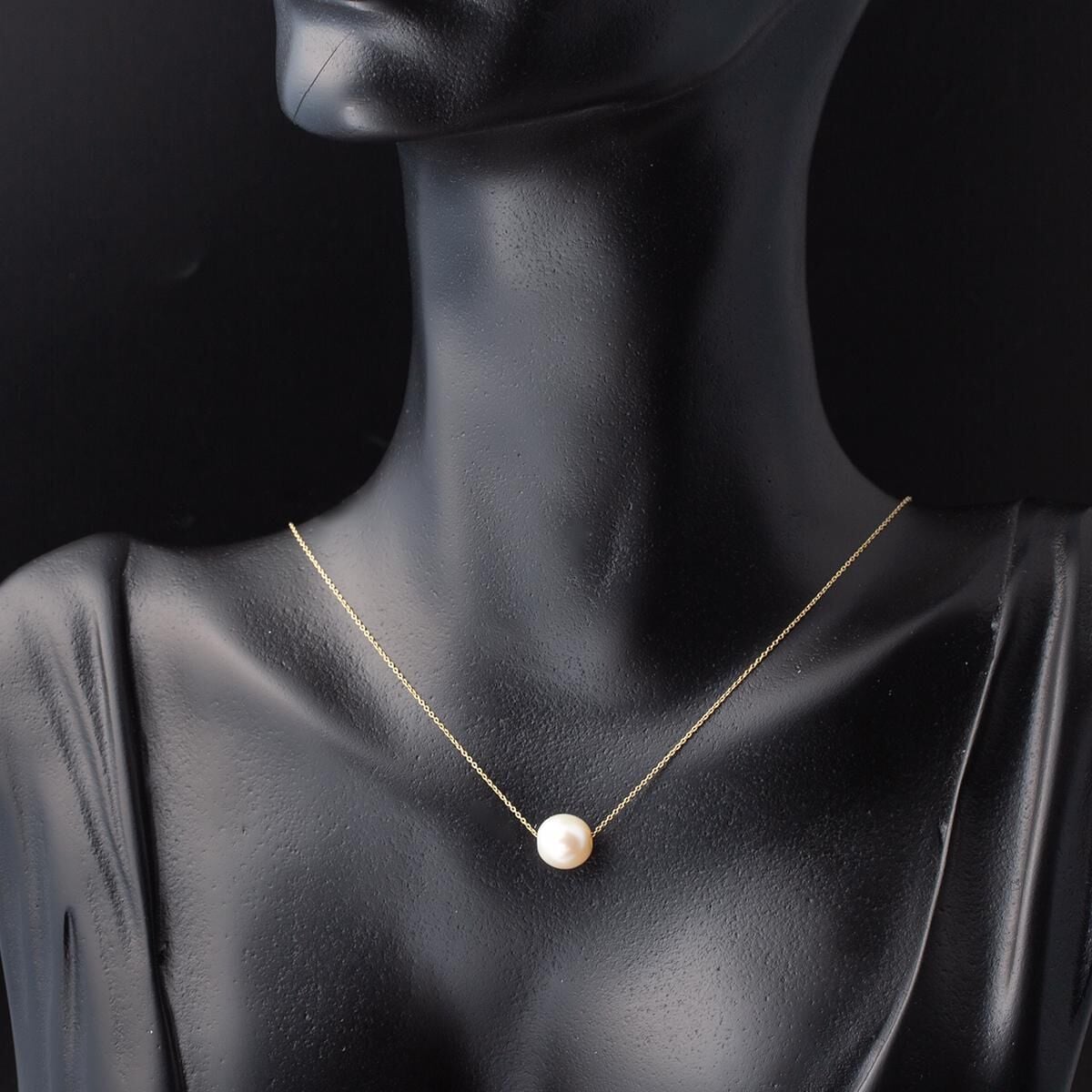 14K Yellow Gold Pearl Necklace (1.5 g)