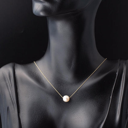 14K Yellow Gold Pearl Necklace (1.5 g)