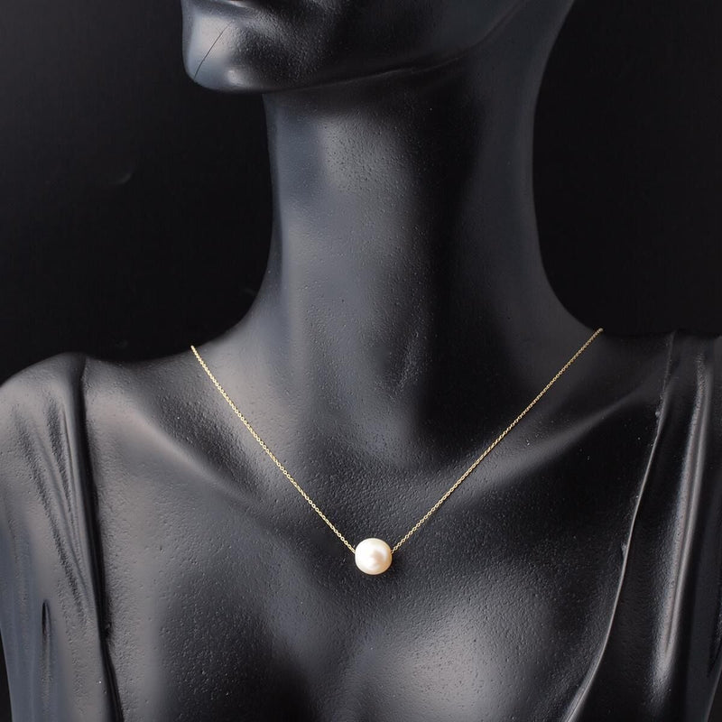 14K Yellow Gold Pearl Necklace (1.5 g)
