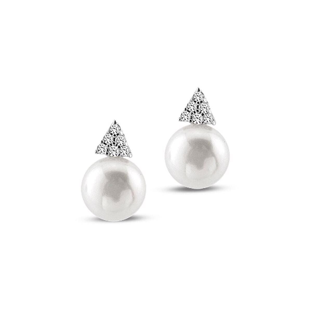 14K White Gold Inera Pearl Earrings