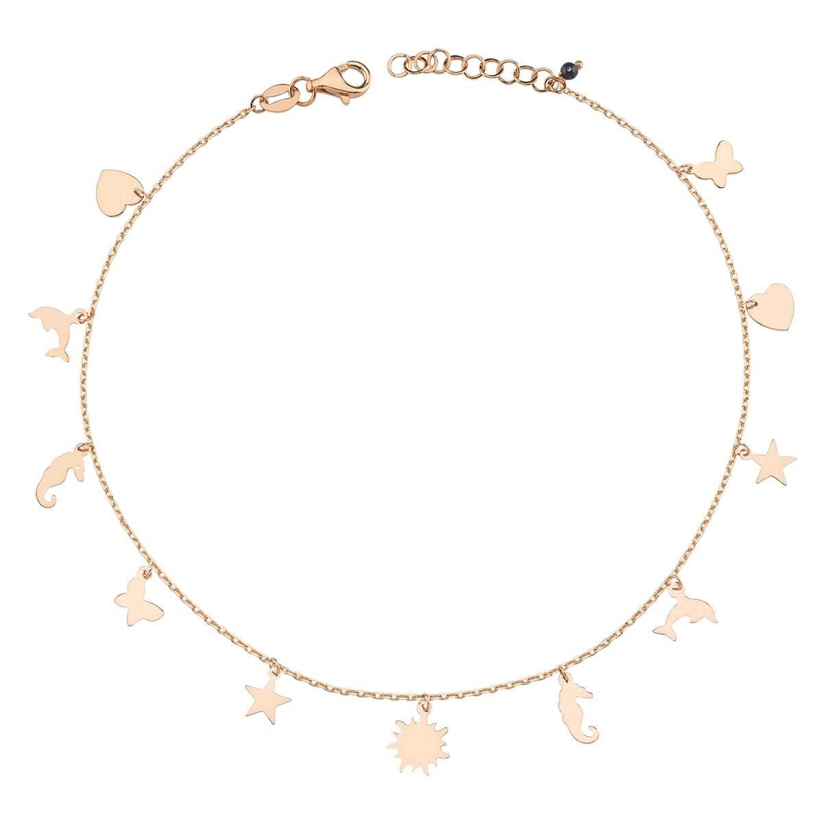 14K Rose Gold Insta Cubic Zirconia Anklet