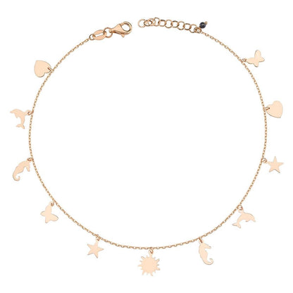 14K Rose Gold Insta Cubic Zirconia Anklet