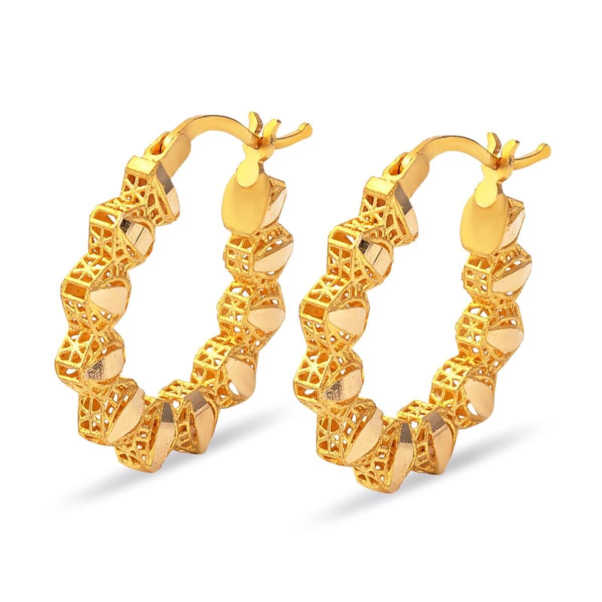 22K Yellow Gold Insta Hoop Earrings