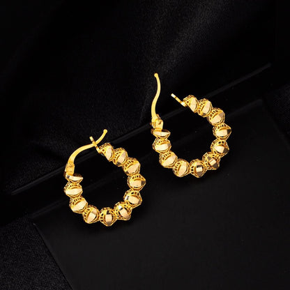 22K Yellow Gold Insta Hoop Earrings