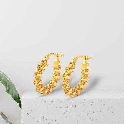 22K Yellow Gold Insta Hoop Earrings