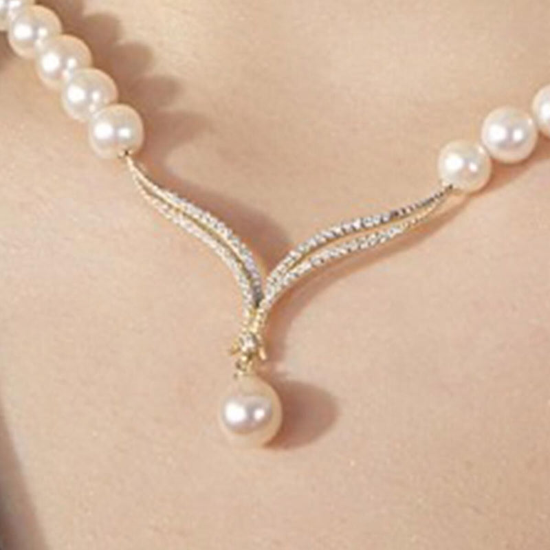 14K White Gold Isabella Pearl Collar Necklace