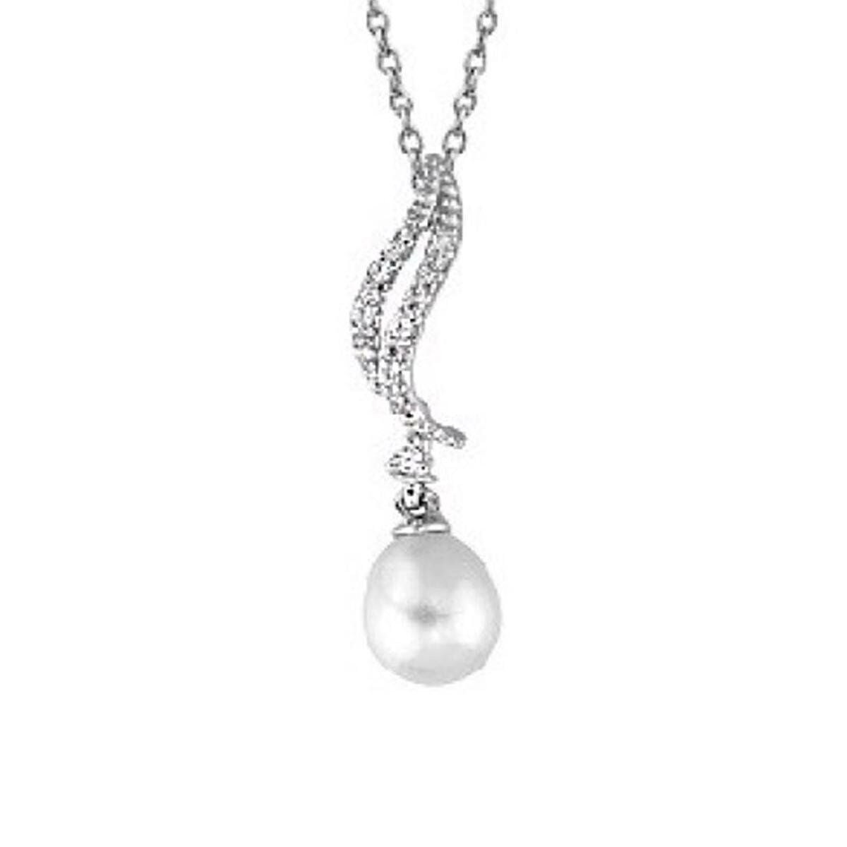 14K White Gold Isabella Pearl Necklace