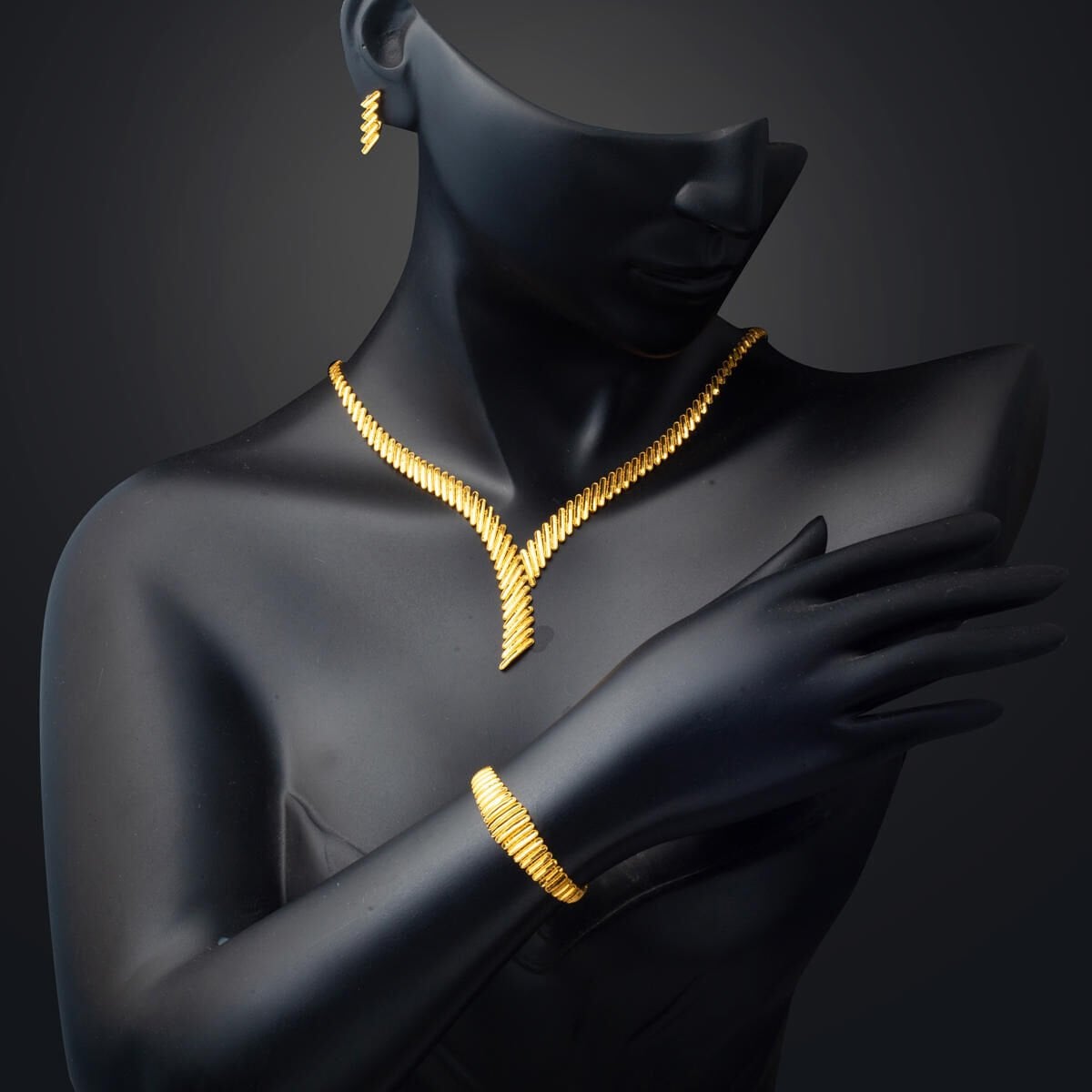 14K Yellow Gold Sparkling Wedding Set