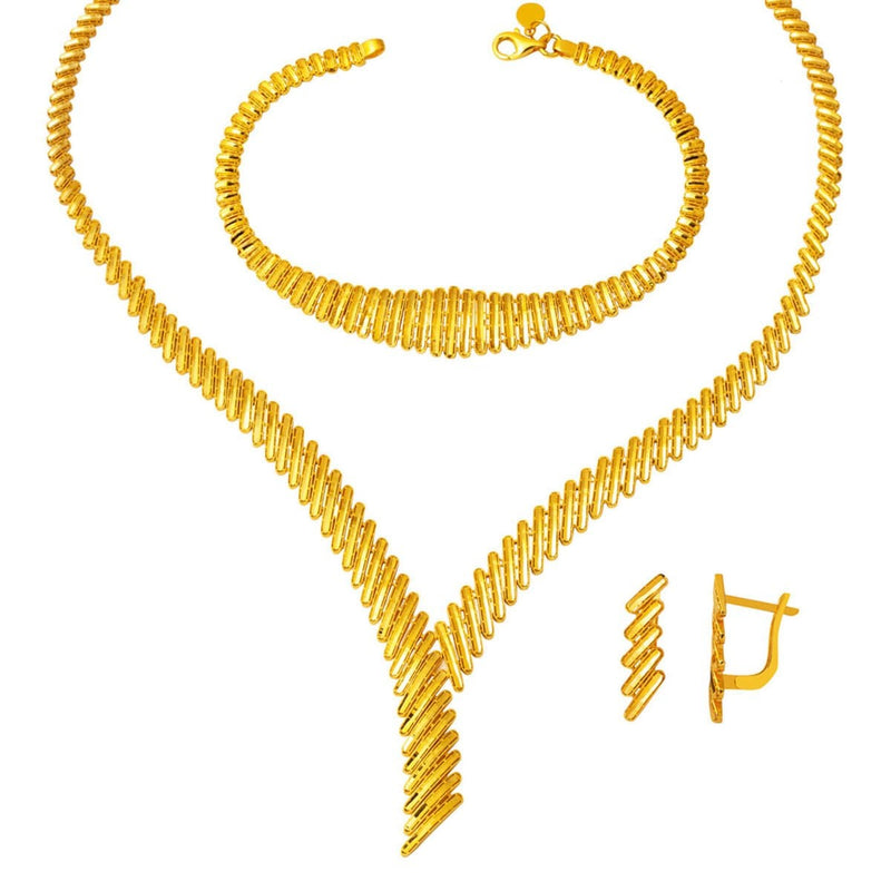 14K Yellow Gold Sparkling Wedding Set