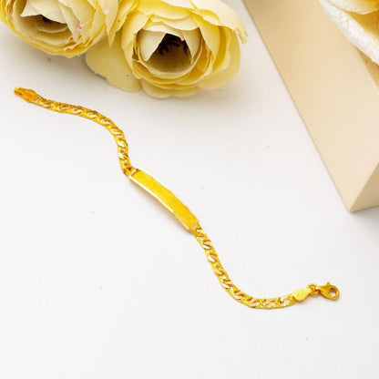 14K Yellow Gold Personalized Name Children's ID Bracelet (4.11 g)