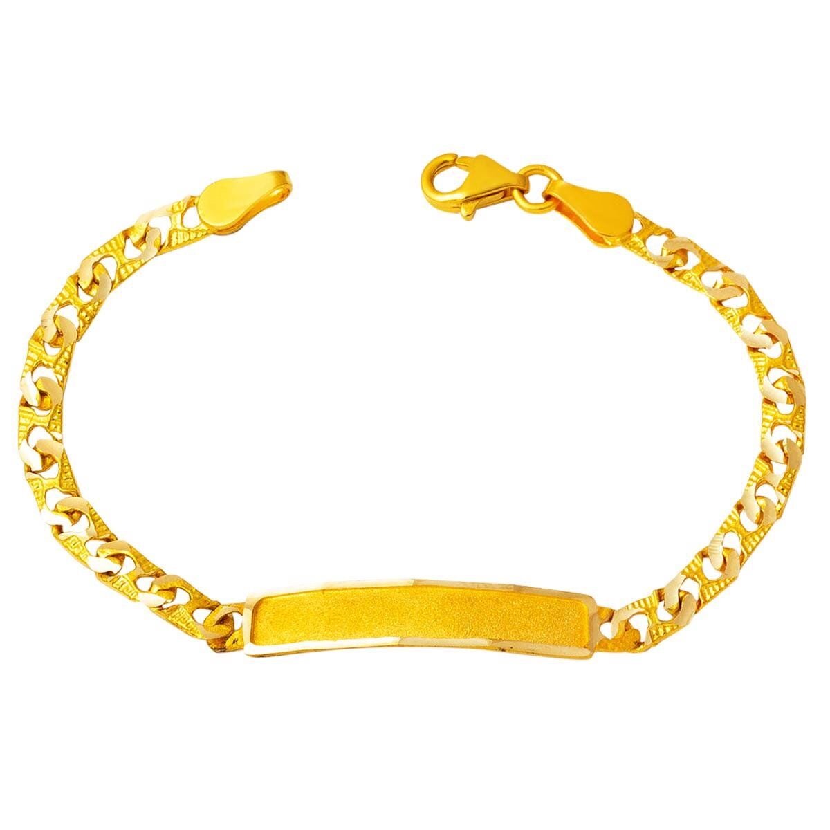 14K Yellow Gold Personalized Name Children's ID Bracelet (4.11 g)