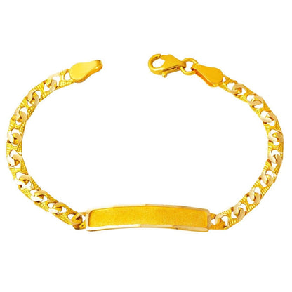 14K Yellow Gold Personalized Name Children's ID Bracelet (4.11 g)