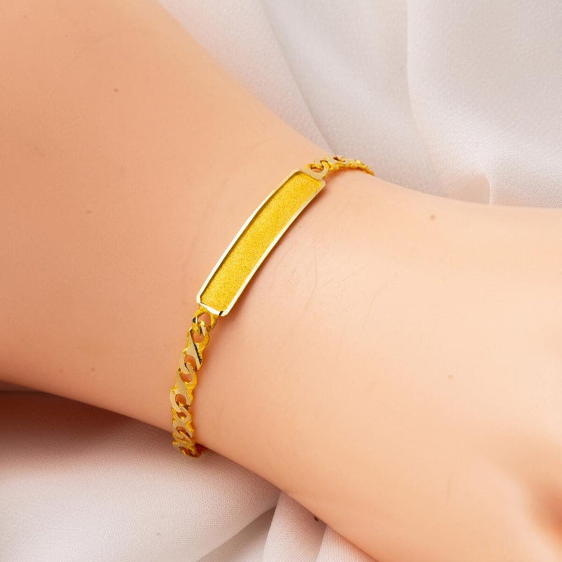 14K Yellow Gold Personalized Name Children's ID Bracelet