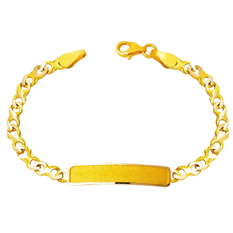 14K Yellow Gold Personalized Name Children's ID Bracelet