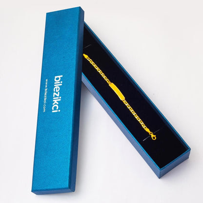 14K Yellow Gold Personalized Name Children's ID Bracelet (4.11 g)