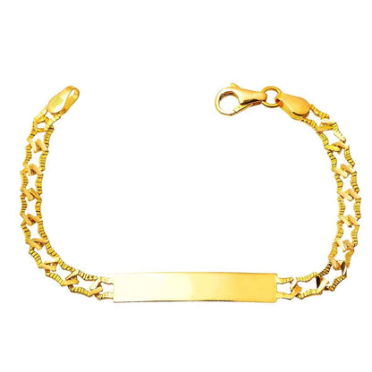 22K Yellow Gold Personalized Name Children's ID Bracelet