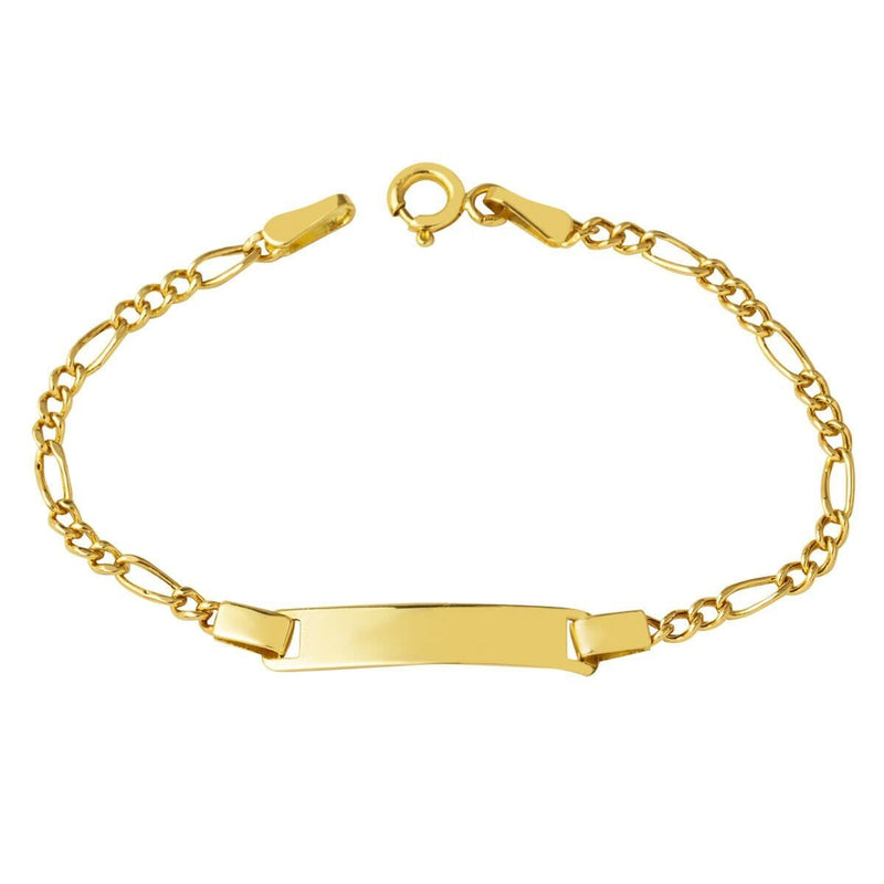 14K Yellow Gold Personalized Gift Name Children's ID Bracelet