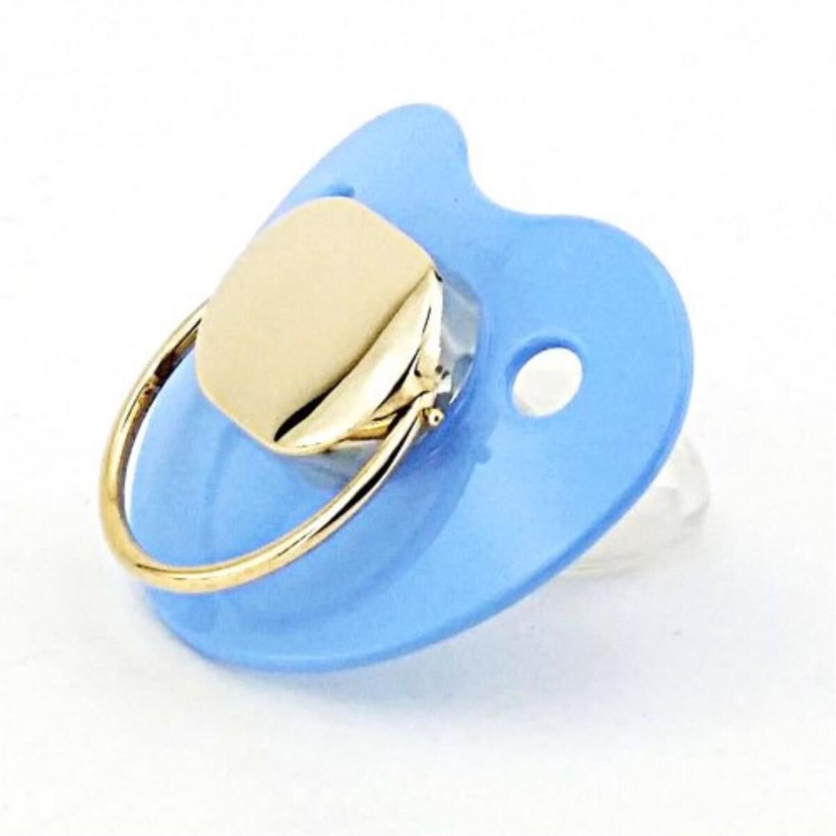 14K Yellow Gold Personalized Name Gift Pacifier Charm