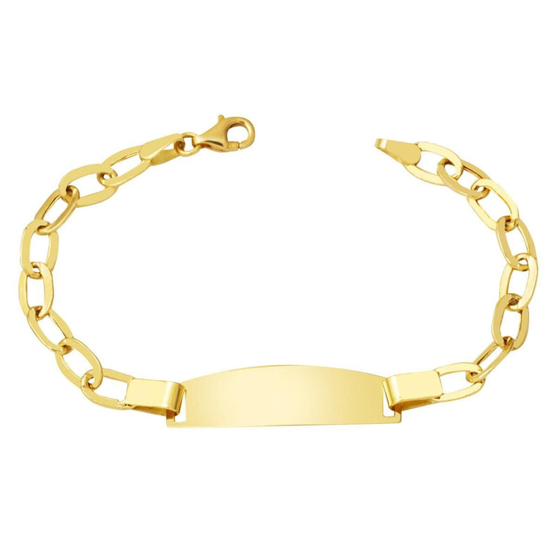 14K Yellow Gold Personalized Name Plate Children's ID Bracelet