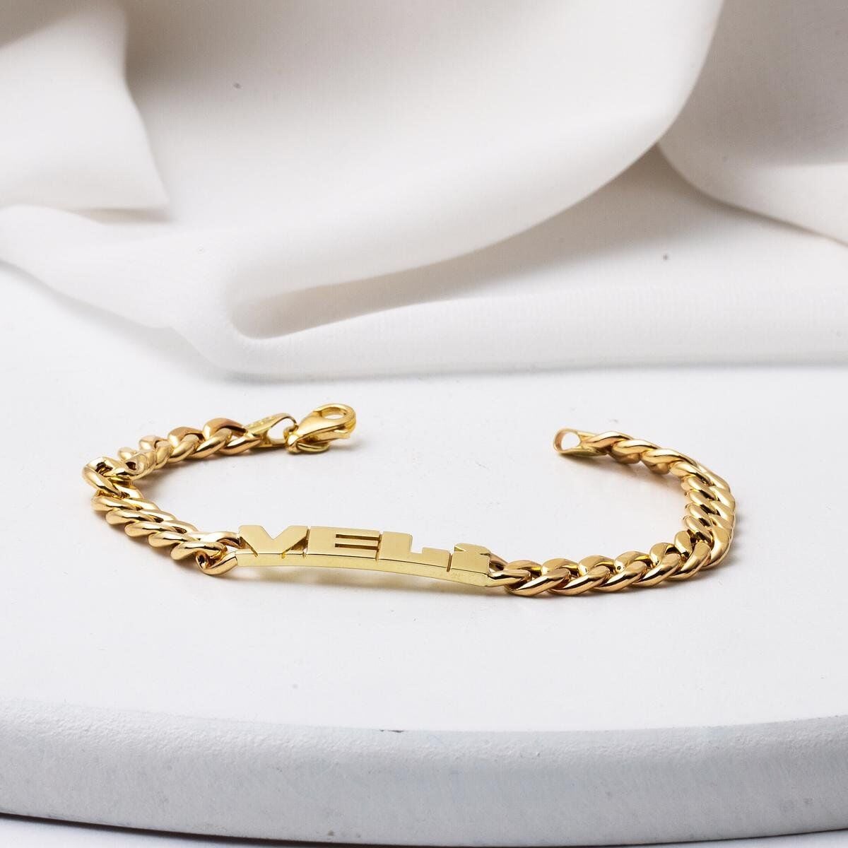 14K Yellow Gold Name Bracelet