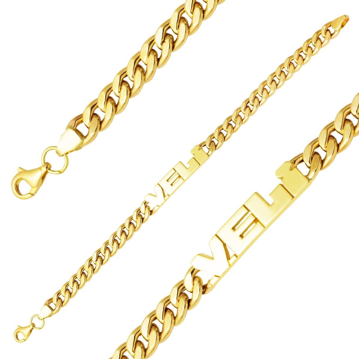 14K Yellow Gold Name Bracelet