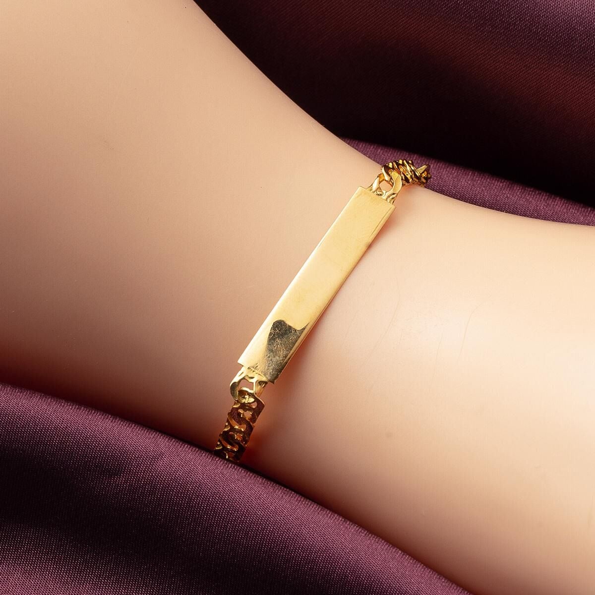 22K Yellow Gold Name Plate Children's Bracelet
