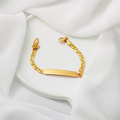 22K Yellow Gold Name Plate Children's Bracelet