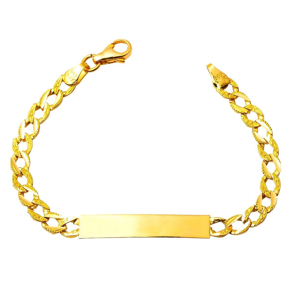 22K Yellow Gold Name Children's ID Bracelet