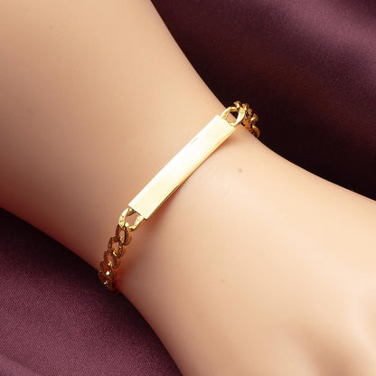 22K Yellow Gold Name Children's ID Bracelet