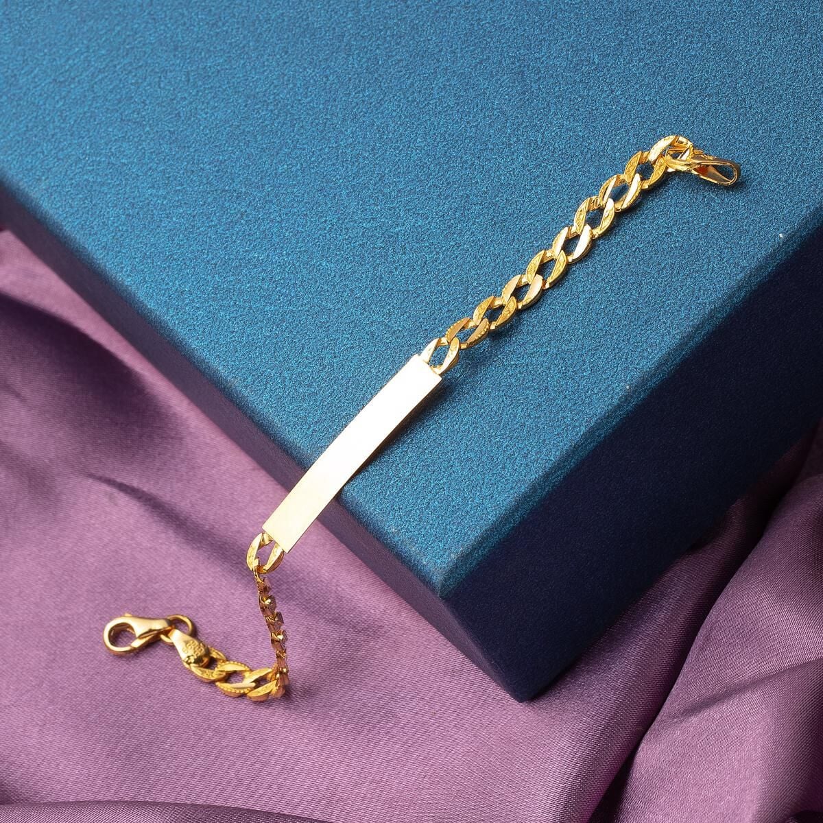 22K Yellow Gold Name Children's ID Bracelet