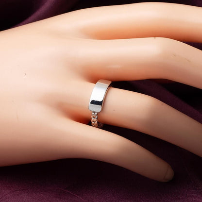 14K White Gold Name Pinky Ring