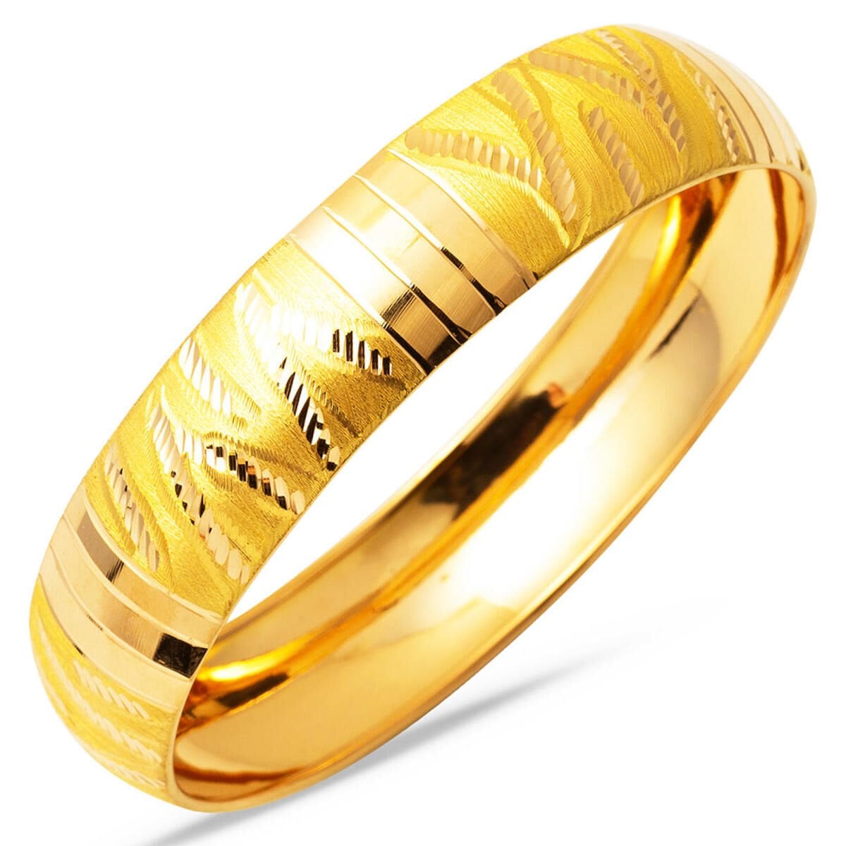 22K Yellow Gold Investment Engraved Bangle