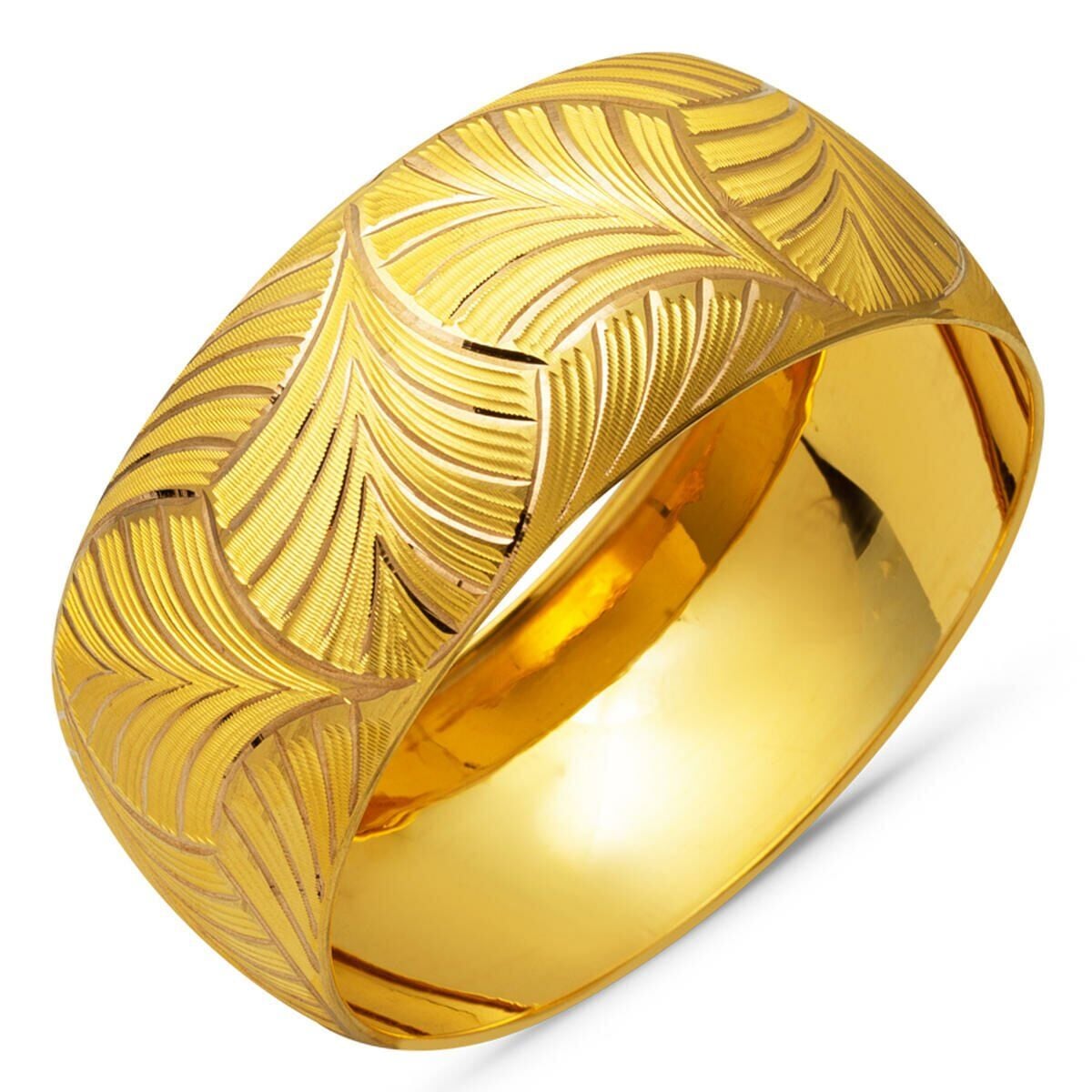 14K Yellow Gold Oyster Extra Wide Bangle