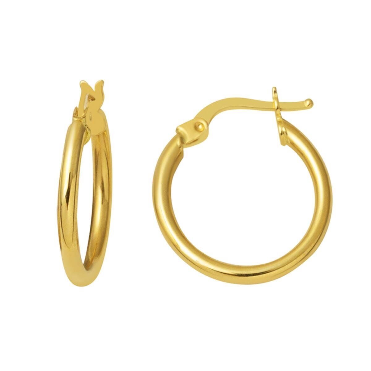 14K Yellow Gold Italian Hoop Earrings (1.35 g)