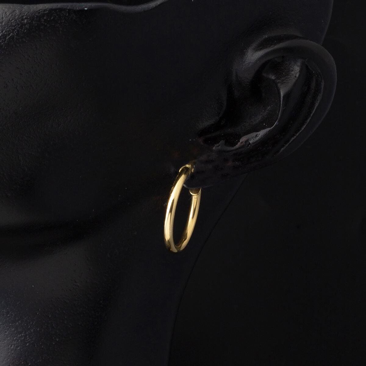 14K Yellow Gold Italian Hoop Earrings (1.35 g)