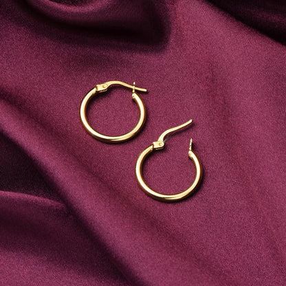 14K Yellow Gold Italian Hoop Earrings (1.35 g)