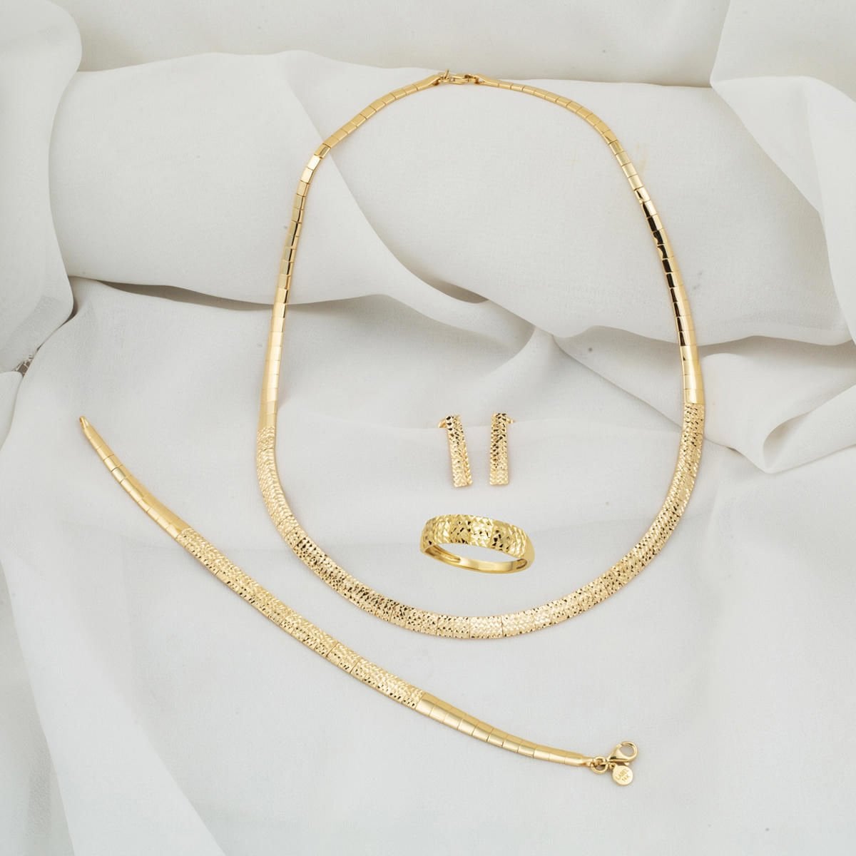 14K Yellow Gold Italian Tennis Jewelry Set