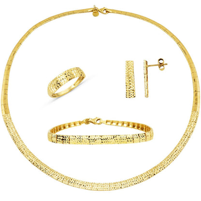 14K Yellow Gold Italian Tennis Jewelry Set