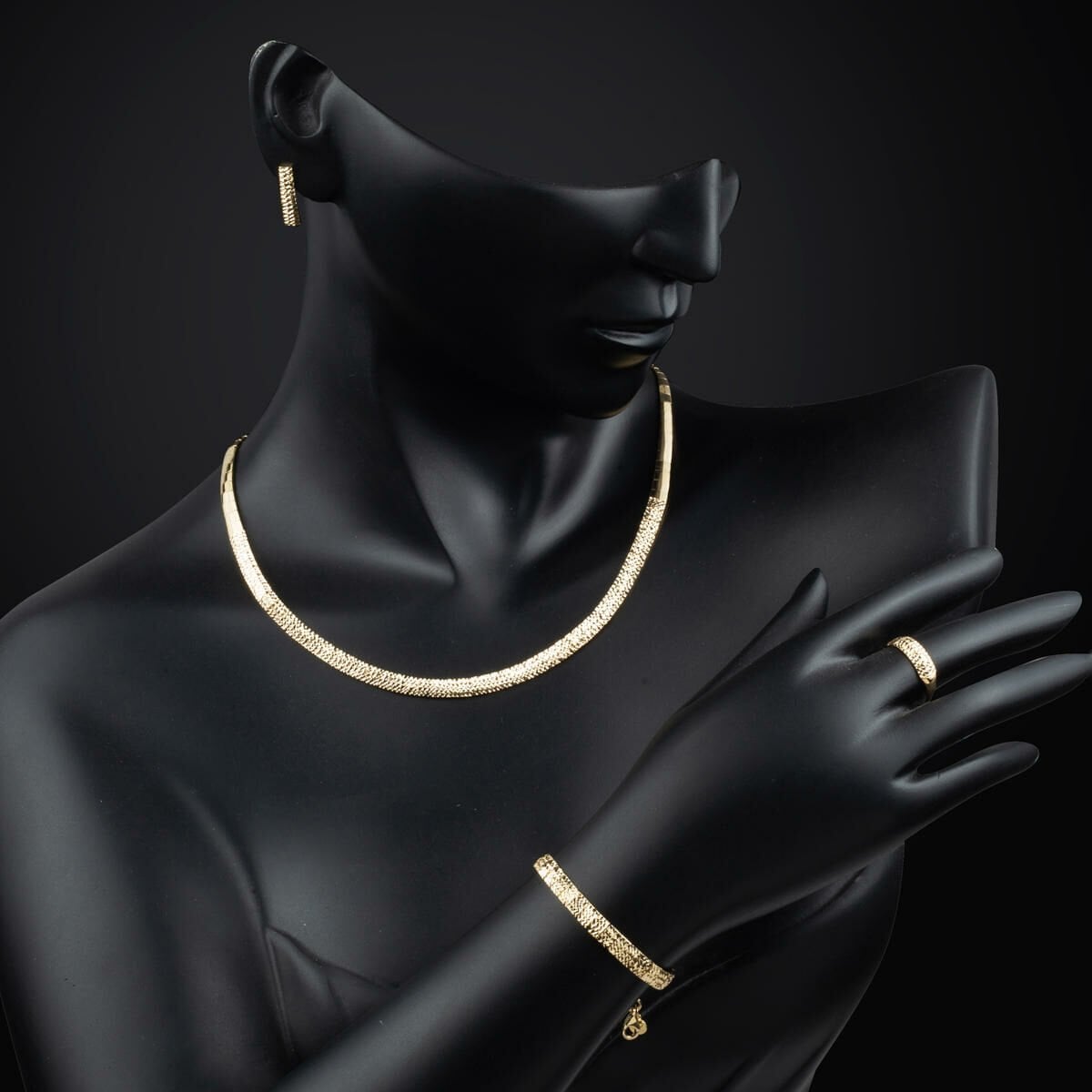 14K Yellow Gold Italian Tennis Jewelry Set