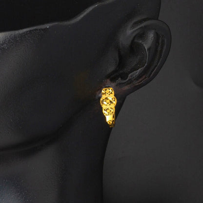 14K Yellow Gold Italian Engraved Necklace Bracelet Earrings Set