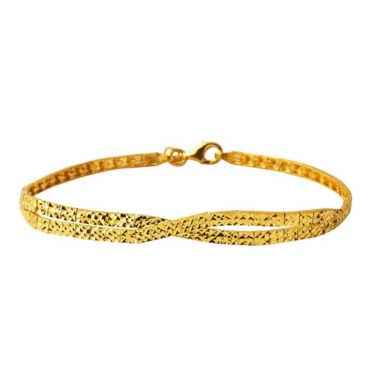 14K Yellow Gold Italian Engraved Tennis Necklace and Bracelet Set