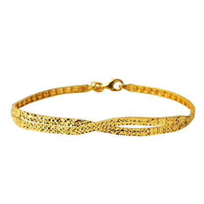 14K Yellow Gold Italian Engraved Tennis Necklace and Bracelet Set