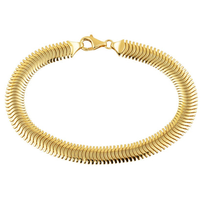 14K Yellow Gold Italian Thick Herringbone Bracelet